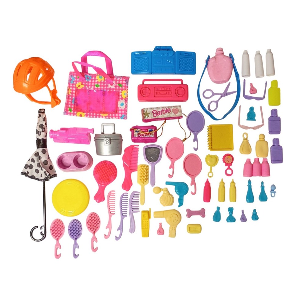 Vintage‎ Barbie Doll Accessories 60 Pc. Lot 1990's Household Doll Accessories